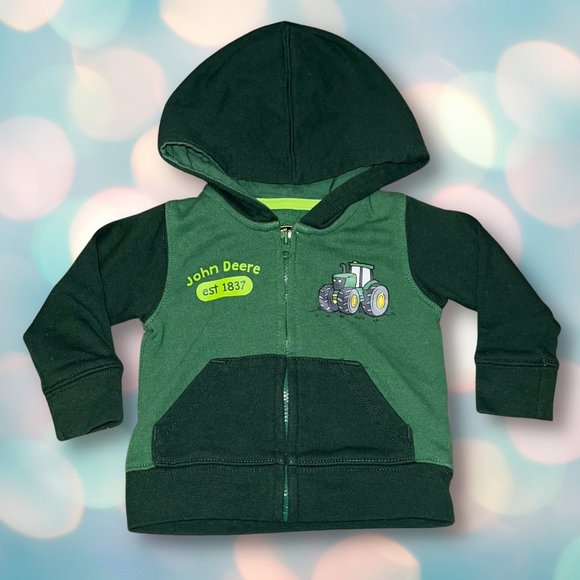 John Deere Tractor Baby Boy's Sweatshirt Hoodie Size 3-6 Months - Picture 2 of 4